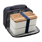 Akinod Bento+Lunch Bag 11h58 ételtartó doboz (White/Blue)