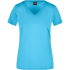James & Nicholson Lior női V-nyakú sport póló (turquoise)