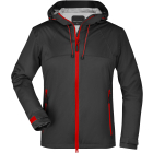 James & Nicholson Quinvaris Női 3 rétegű softshell kabát (black/red)