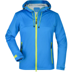 James & Nicholson Quinvaris Női 3 rétegű softshell kabát (aqua/acid yellow)