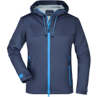 James & Nicholson Quinvaris Női 3 rétegű softshell kabát (navy/cobalt)