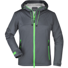 James & Nicholson Quinvaris Női 3 rétegű softshell kabát (iron grey/green)