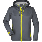 James & Nicholson Quinvaris Női 3 rétegű softshell kabát (iron grey/yellow)